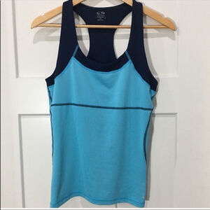 CHAMPION blue color block tank top large